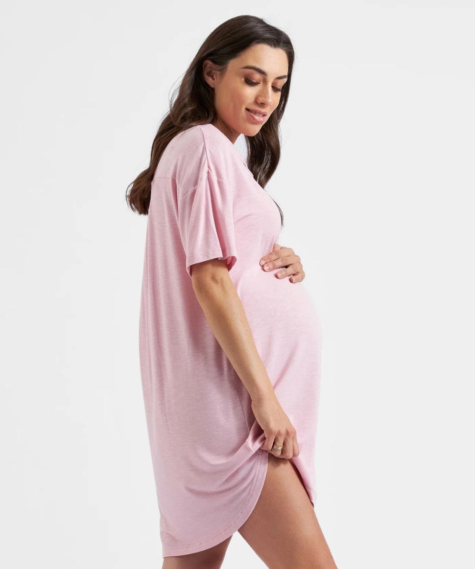 Dreamy Night Shirt Dusty Pink Ripe Maternity Maternity and Nursing Preggi Central Maternity Shop