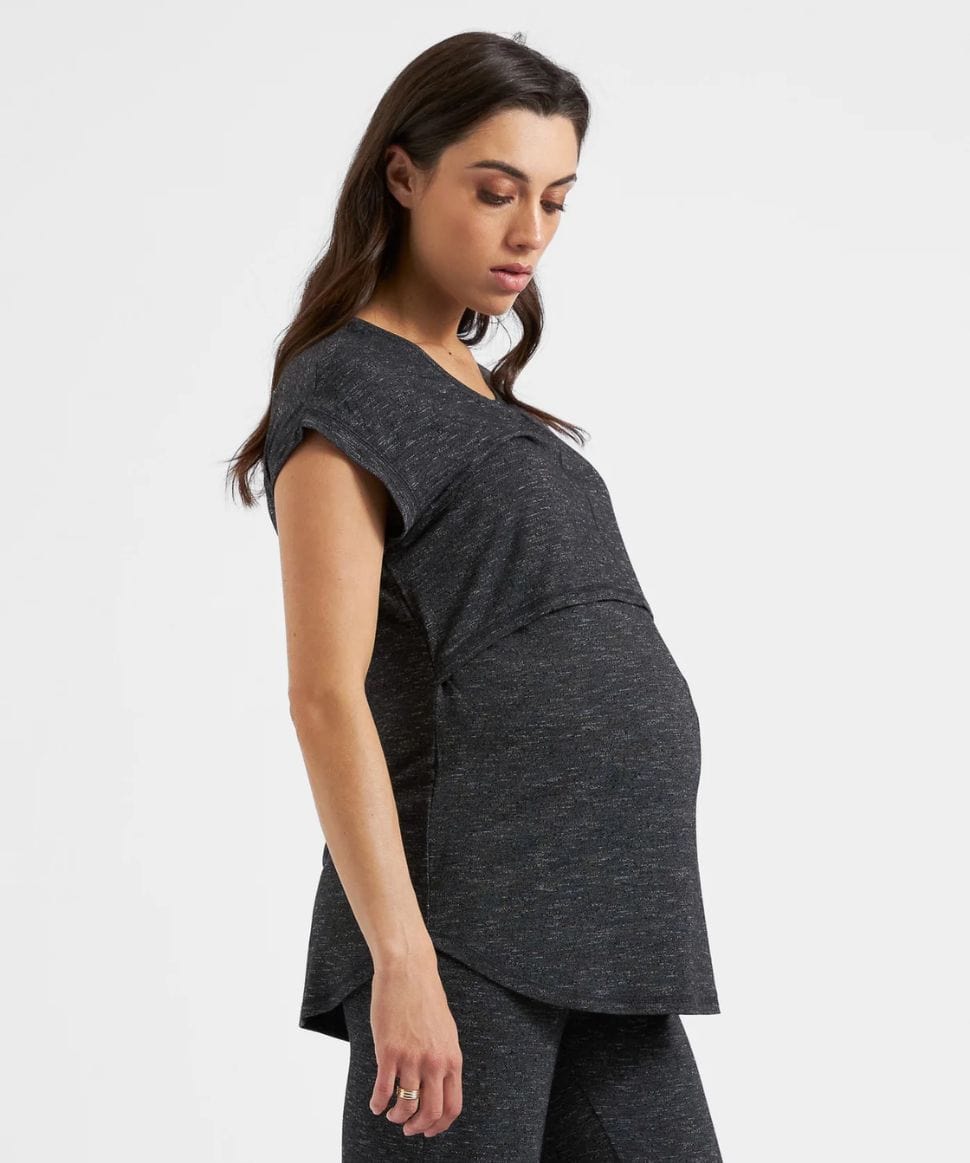 Dreamy Nursing Tee Granite Ripe Maternity Maternity and Nursing Preggi Central Maternity Shop