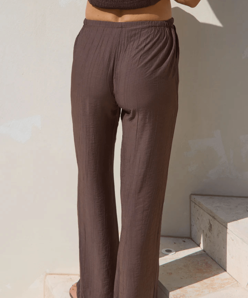 Ease Away Crinkle Pant - Chocolate BAE the label Maternity and Nursing Preggi Central Maternity Shop