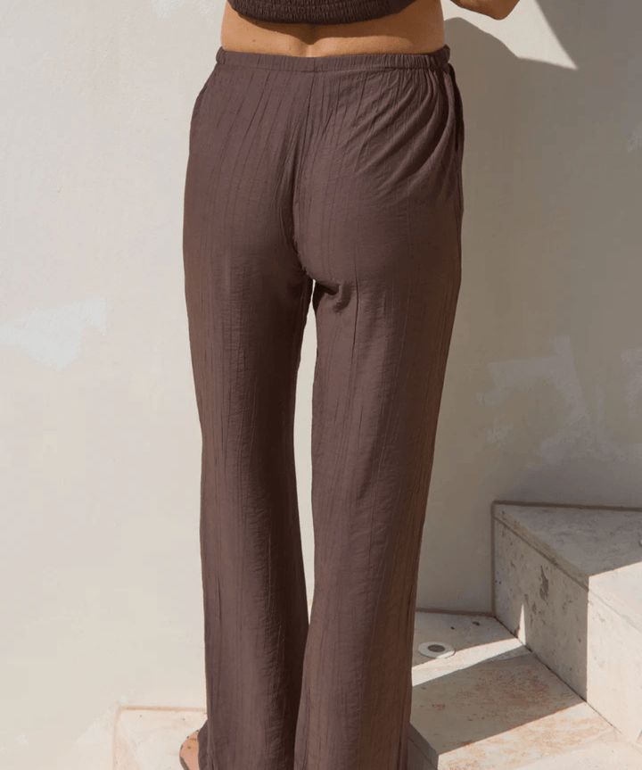 Ease Away Crinkle Pant - Chocolate BAE the label Maternity and Nursing Preggi Central Maternity Shop