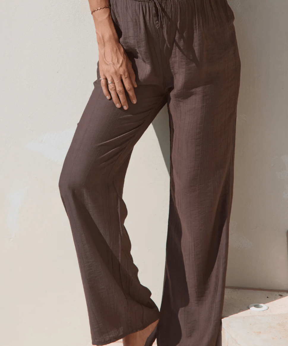 Ease Away Crinkle Pant - Chocolate BAE the label Maternity and Nursing Preggi Central Maternity Shop