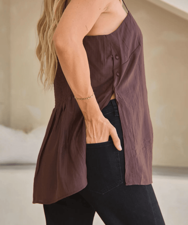 Ease Away Crinkle Top - Chocolate BAE the label Maternity and Nursing Preggi Central Maternity Shop