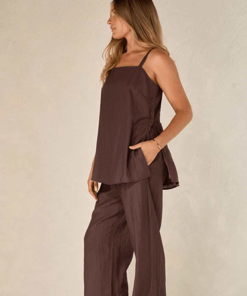 Ease Away Crinkle Top - Chocolate BAE the label Maternity and Nursing Preggi Central Maternity Shop