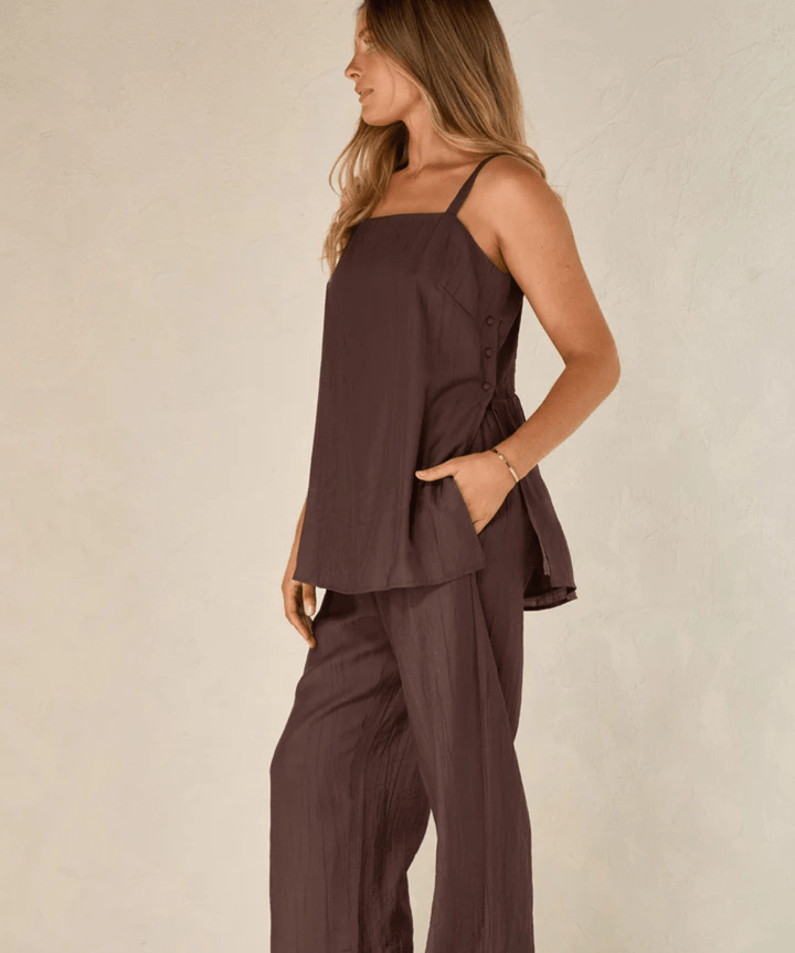 Ease Away Crinkle Top - Chocolate BAE the label Maternity and Nursing Preggi Central Maternity Shop