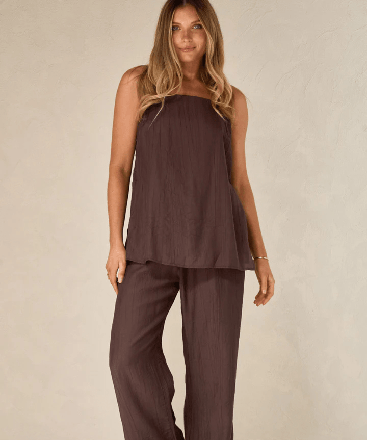 Ease Away Crinkle Top - Chocolate BAE the label Maternity and Nursing Preggi Central Maternity Shop