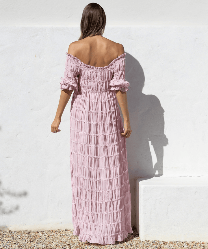 Mariana Sheer Maternity Photoshoot Dress in Pink Angel Maternity Maternity and Nursing Preggi Central Maternity Shop