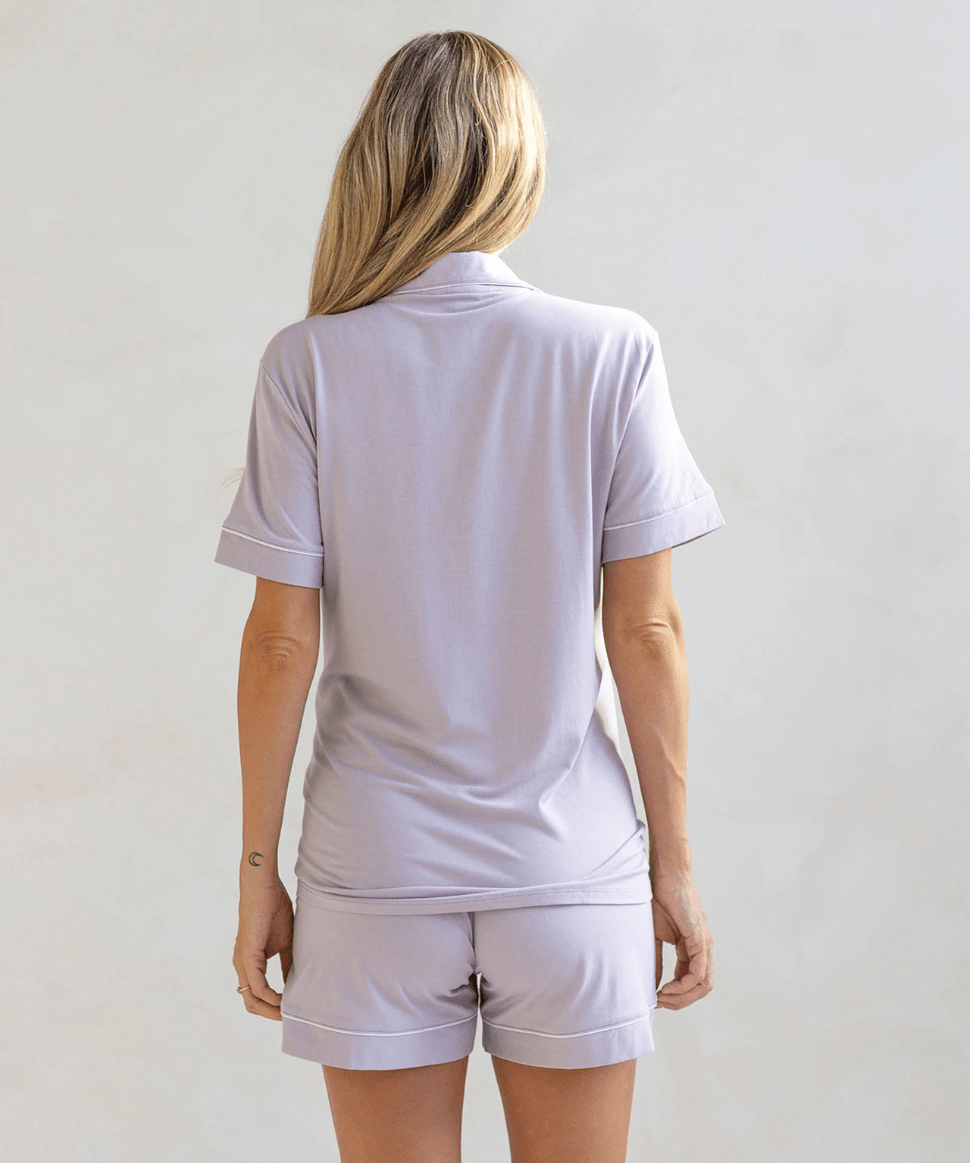 Maternity and Nursing Pyjama Set in Soft Lavender Angel Maternity Maternity and Nursing Preggi Central Maternity Shop