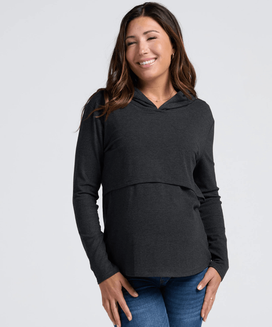 Maternity & Nursing Hoodie - Charcoal Angel Maternity Maternity and Nursing Preggi Central Maternity Shop
