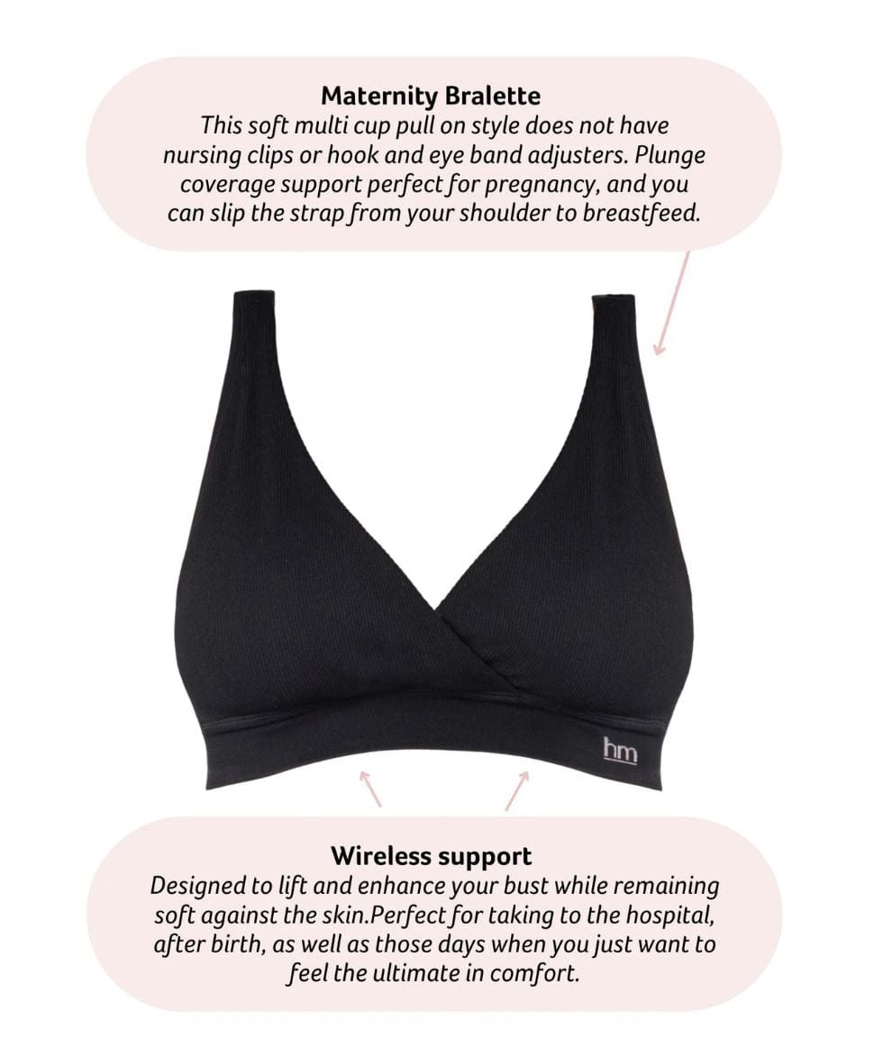 My Comfort Black Multifit Nursing Bra- Wirefree Preggi Central Maternity and Nursing Preggi Central Maternity Shop