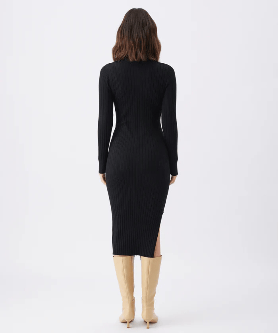 Nella Rib Nursing Knit Dress Black Ripe Maternity Maternity and Nursing Preggi Central Maternity Shop