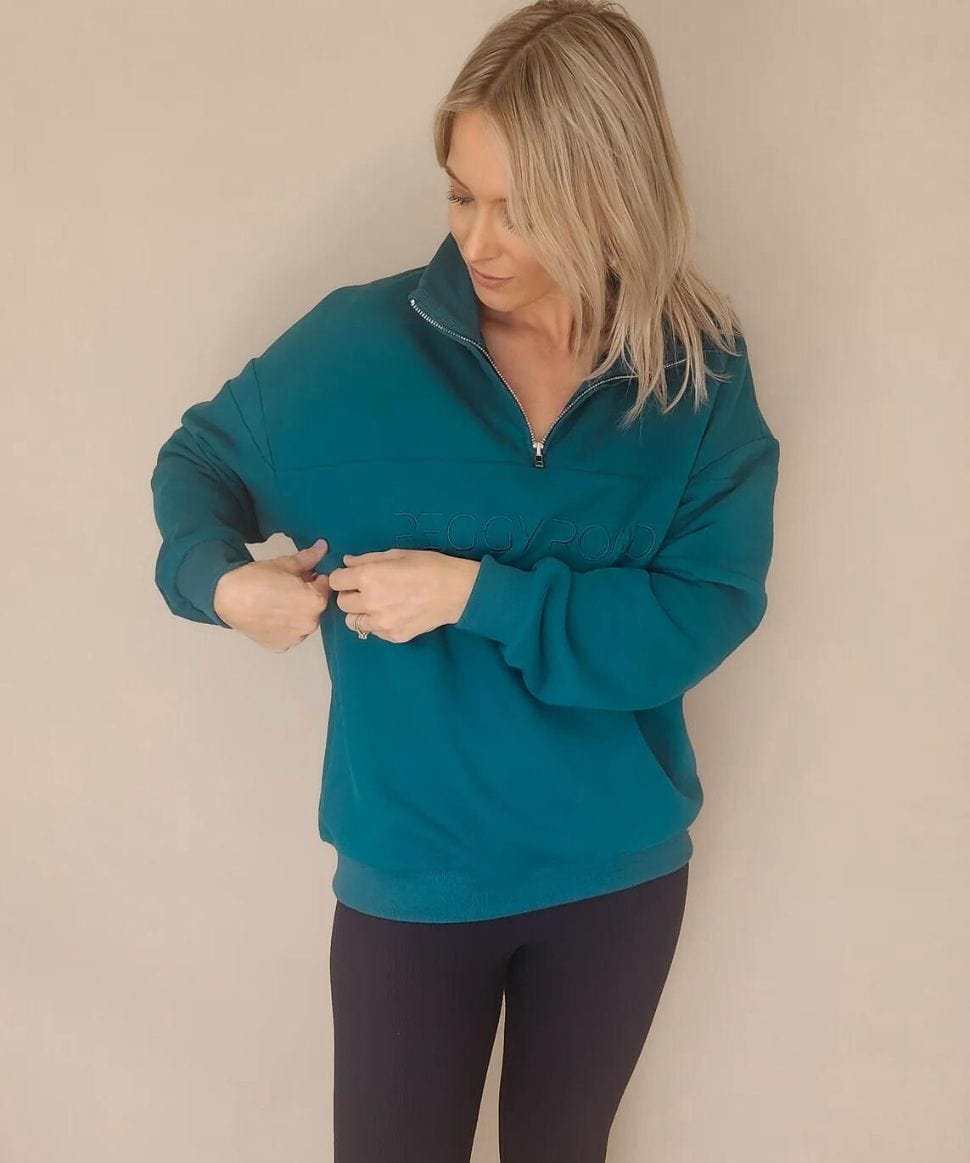 NEW!!! Teal Breastfeeding Sweater - COMING SOON Peggy Road Maternity and Nursing Preggi Central Maternity Shop