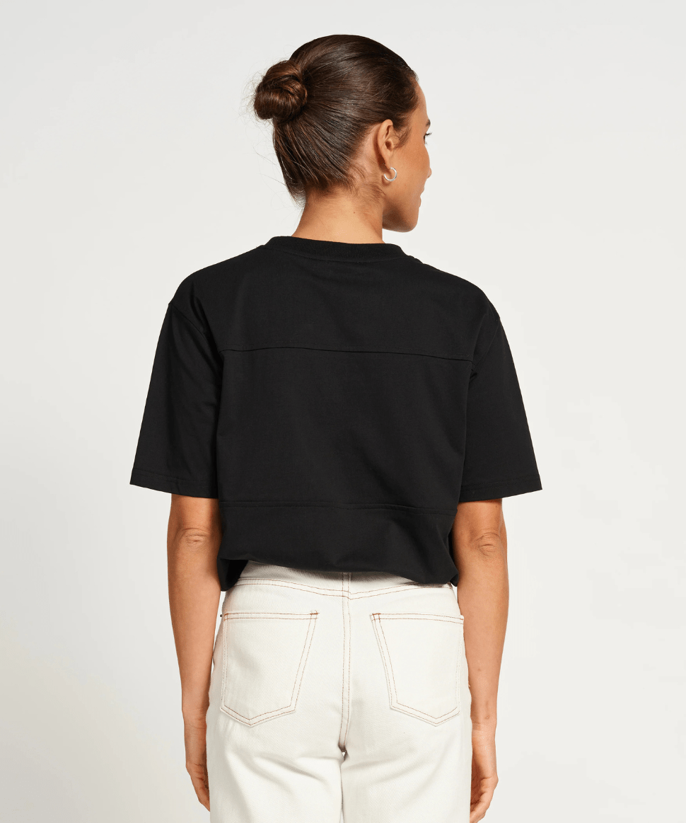 Origin Embroidered Panel Tee - Black / Beige Apéro Maternity and Nursing Preggi Central Maternity Shop