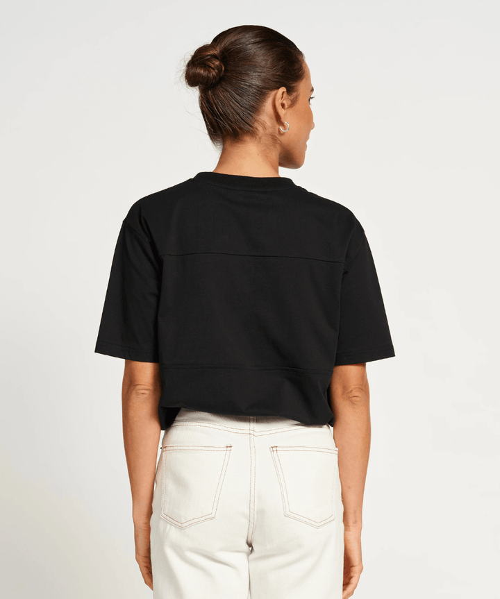 Origin Embroidered Panel Tee - Black / Beige Apéro Maternity and Nursing Preggi Central Maternity Shop