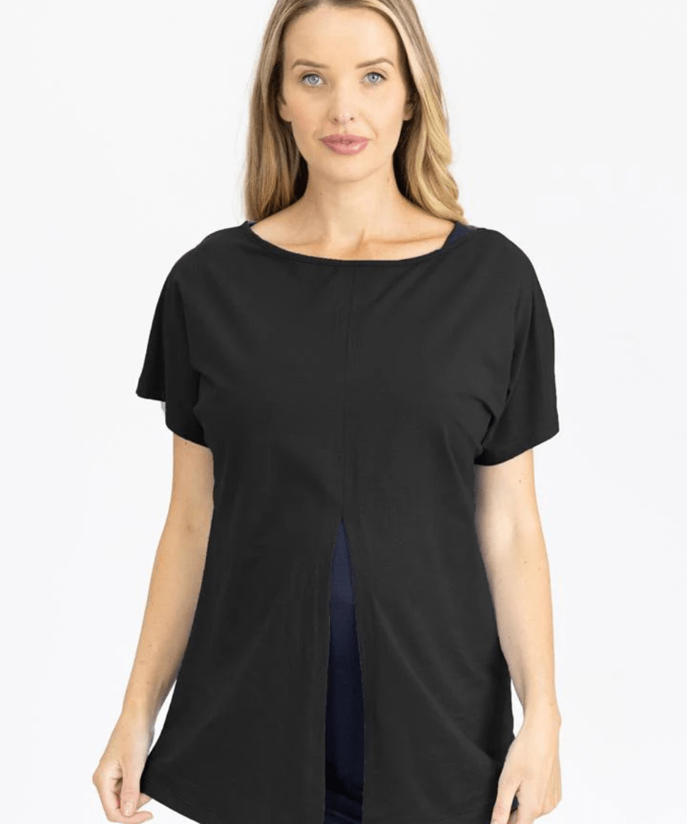 Reversible Maternity T-Shirt - Black Angel Maternity Maternity and Nursing Preggi Central Maternity Shop