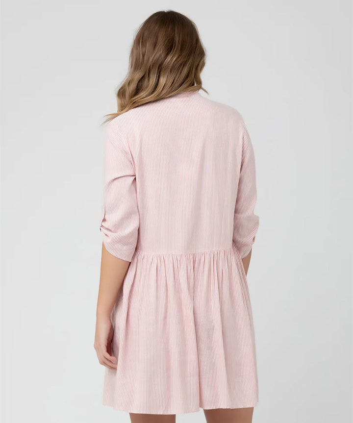 Sam Stripe Dress in Terracotta/White Ripe Maternity Maternity and Nursing Preggi Central Maternity Shop