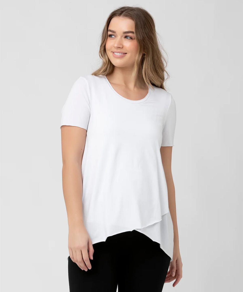 Short Sleeve Raw Edge Nursing Top Ripe Maternity Maternity and Nursing Preggi Central Maternity Shop
