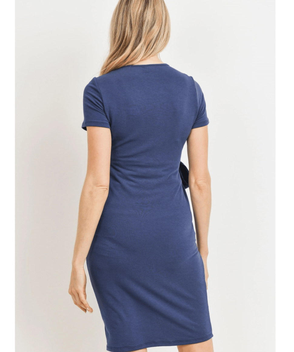 Terry Surplice Wrap Short Sleeve Nursing Dress Hello Miz Maternity and Nursing Preggi Central Maternity Shop