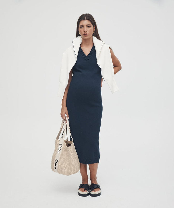 V Neck Knit Shift Dress Legoe Heritage Maternity and Nursing Preggi Central Maternity Shop