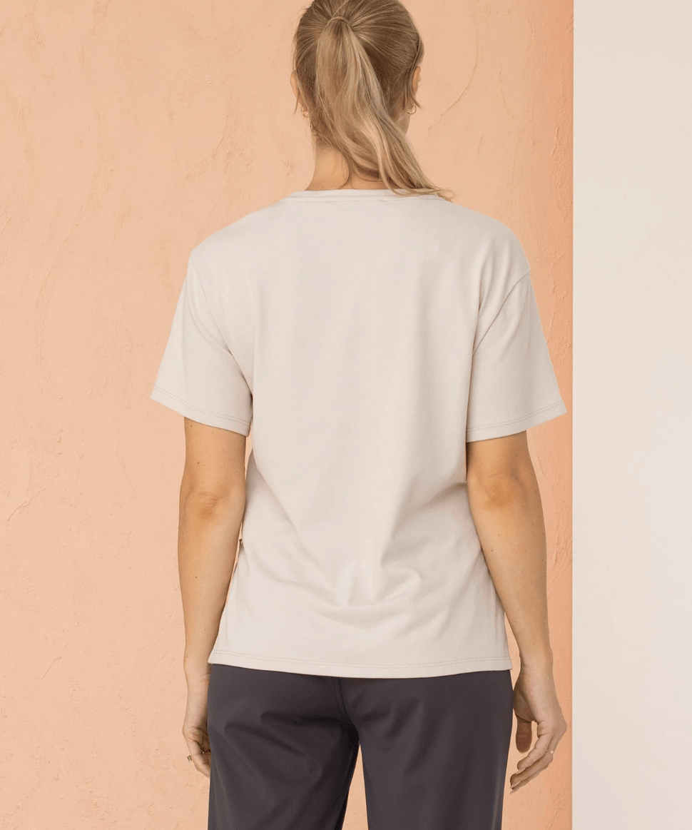 Vera Maternity &amp; Nursing Cotton Tee – Stone White | Pregnancy Top Angel Maternity Maternity and Nursing Preggi Central Maternity Shop