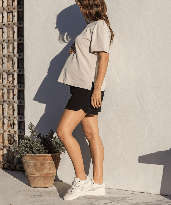 Vera Maternity &amp; Nursing Cotton Tee – Stone White | Pregnancy Top Angel Maternity Maternity and Nursing 868938302 Preggi Central Maternity Shop