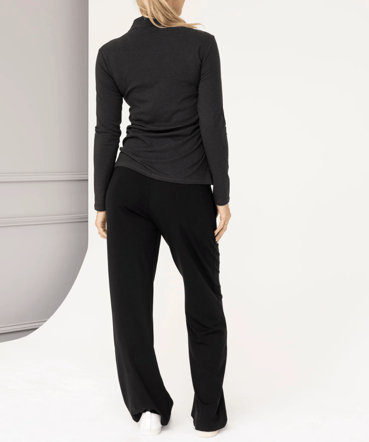 Black Maternity Relaxed Lounge Pants – Comfortable Pregnancy &amp; Postpartum Loungewear Angel Maternity Maternity Preggi Central Maternity Shop