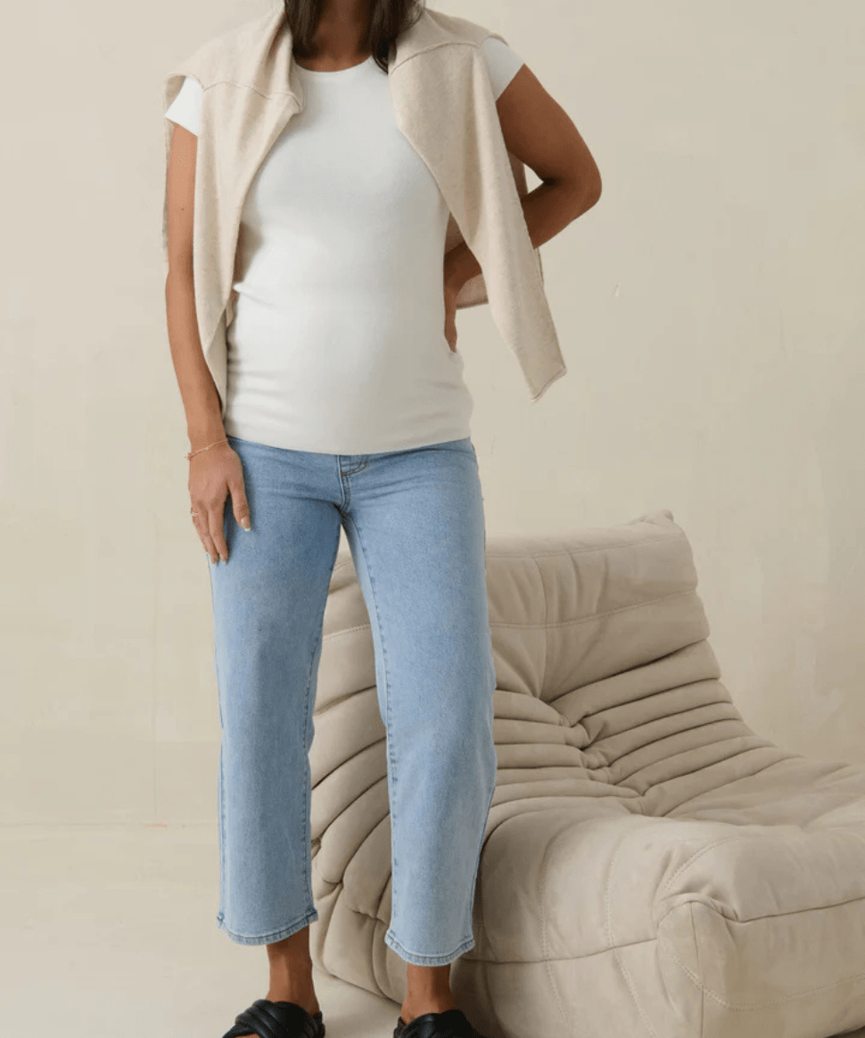 By The Way Crop Wide Jean BAE the label Maternity Preggi Central Maternity Shop