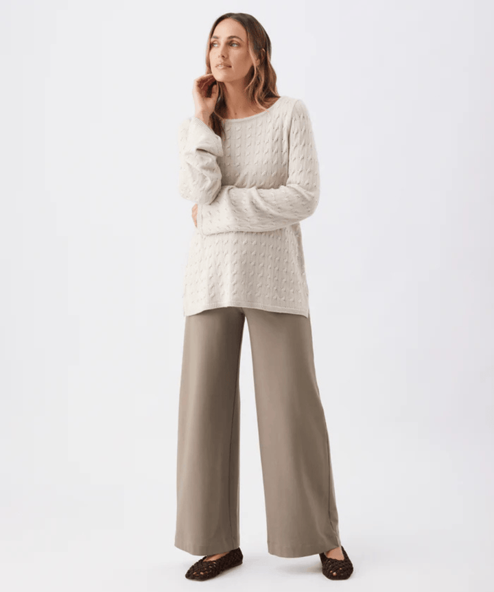 Carla Cable Nursing Knit Fawn Ripe Maternity Maternity Preggi Central Maternity Shop