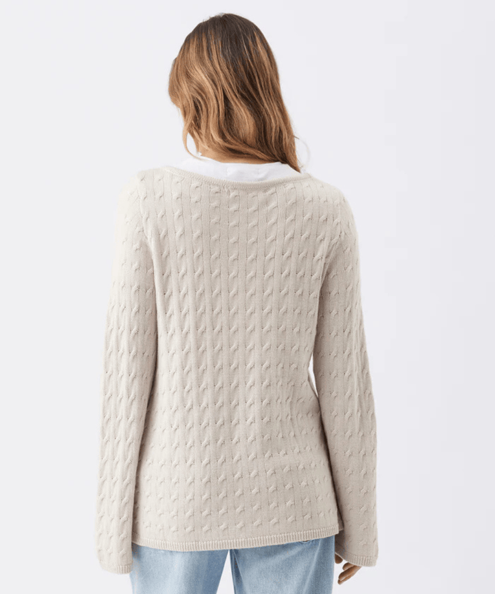 Carla Cable Nursing Knit Fawn Ripe Maternity Maternity Preggi Central Maternity Shop
