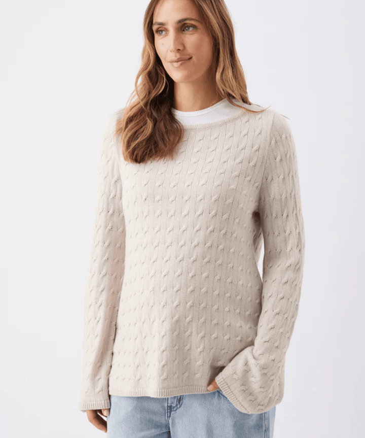 Carla Cable Nursing Knit Fawn Ripe Maternity Maternity Preggi Central Maternity Shop