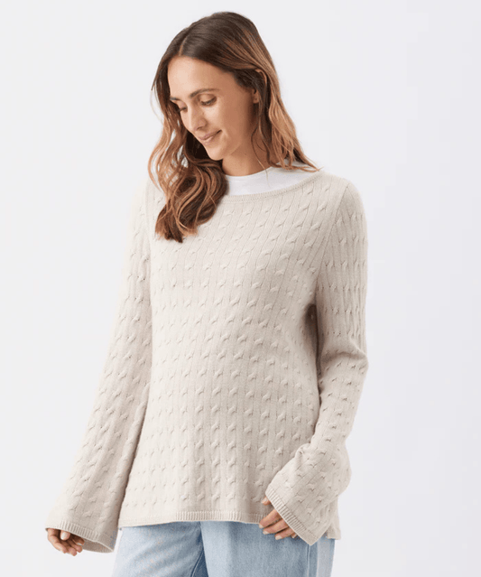 Carla Cable Nursing Knit Fawn Ripe Maternity Maternity Preggi Central Maternity Shop