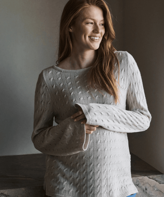 Carla Cable Nursing Knit Fawn Ripe Maternity Maternity Preggi Central Maternity Shop