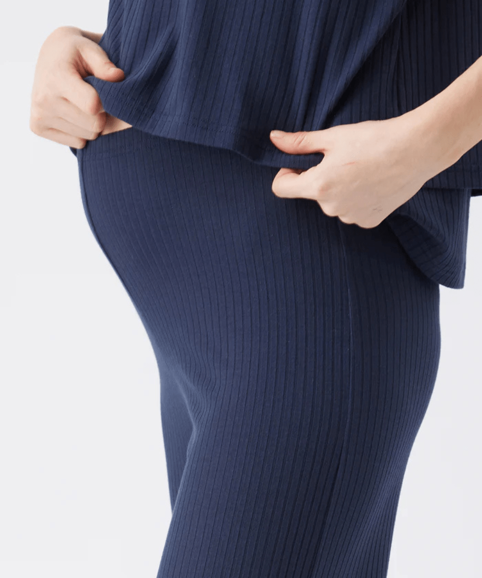 Cindy Rib Pant Navy Ripe Maternity Maternity Preggi Central Maternity Shop