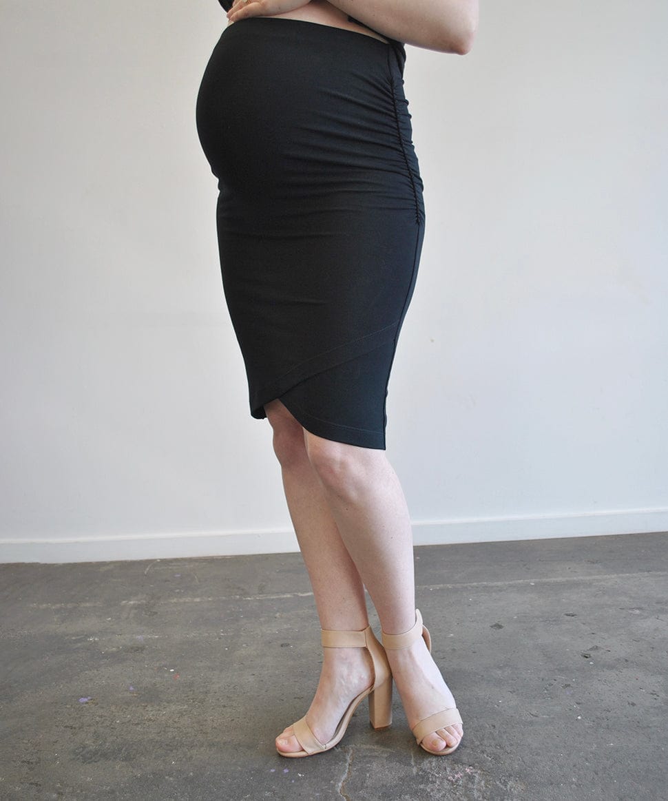 Cross-Front Knee Length Maternity Skirt Around April Maternity Preggi Central Maternity Shop