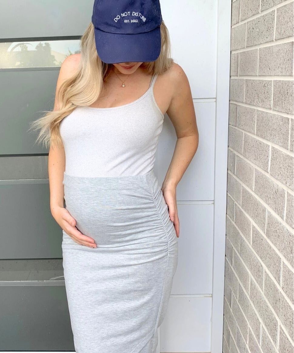 Cross-Front Knee Length Maternity Skirt Around April Maternity Preggi Central Maternity Shop