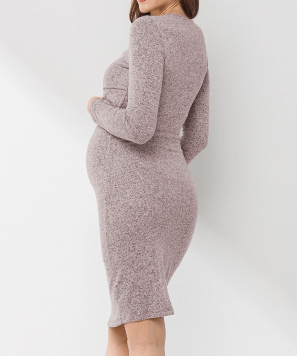 Double Layer Long Sleeve Nursing Dress Hello Miz Maternity Preggi Central Maternity Shop