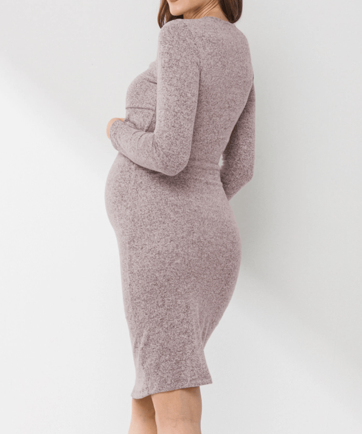 Double Layer Long Sleeve Nursing Dress Hello Miz Maternity Preggi Central Maternity Shop