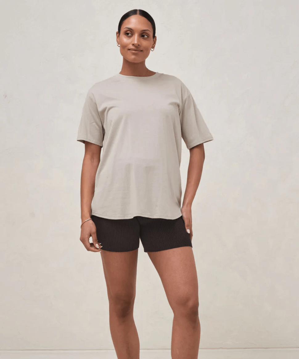 Into It Crew Tee - Soft Stone BAE the label Maternity Preggi Central Maternity Shop