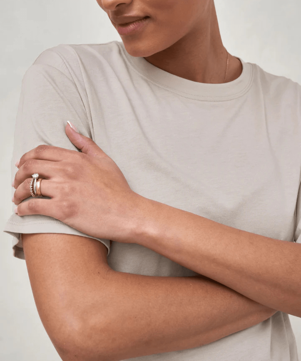 Into It Crew Tee - Soft Stone BAE the label Maternity Preggi Central Maternity Shop