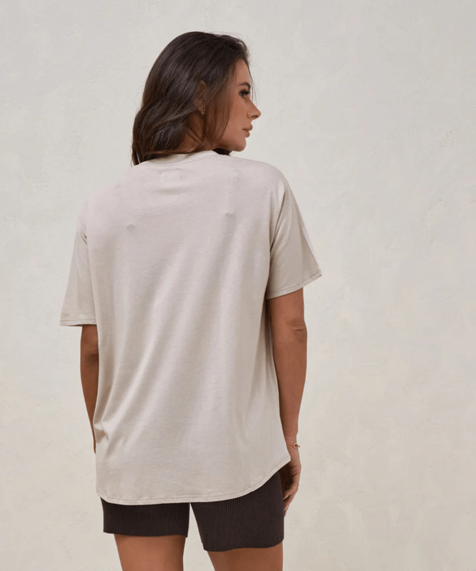 Into It Crew Tee - Soft Stone BAE the label Maternity Preggi Central Maternity Shop