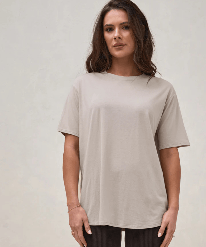 Into It Crew Tee - Soft Stone BAE the label Maternity Preggi Central Maternity Shop