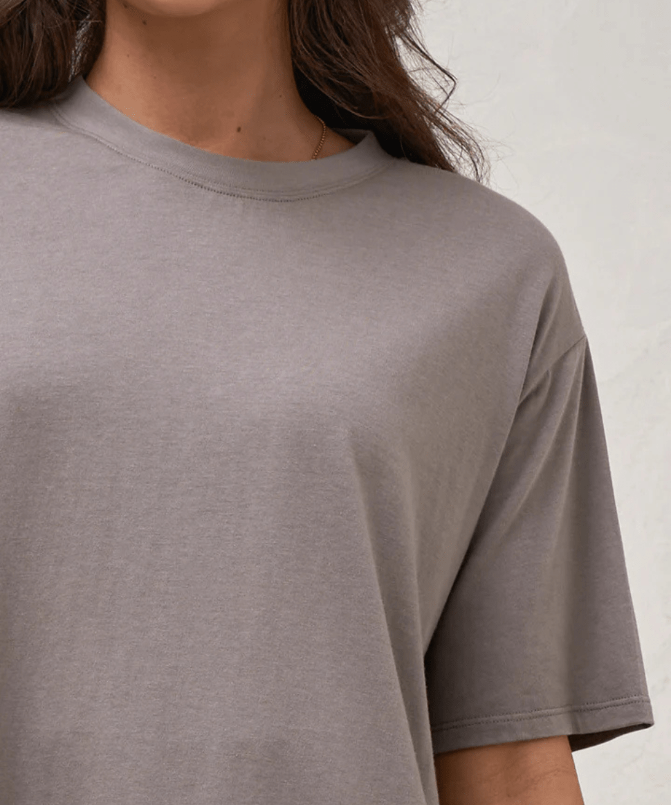 Into It Crew Tee - Washed Khaki BAE the label Maternity Preggi Central Maternity Shop