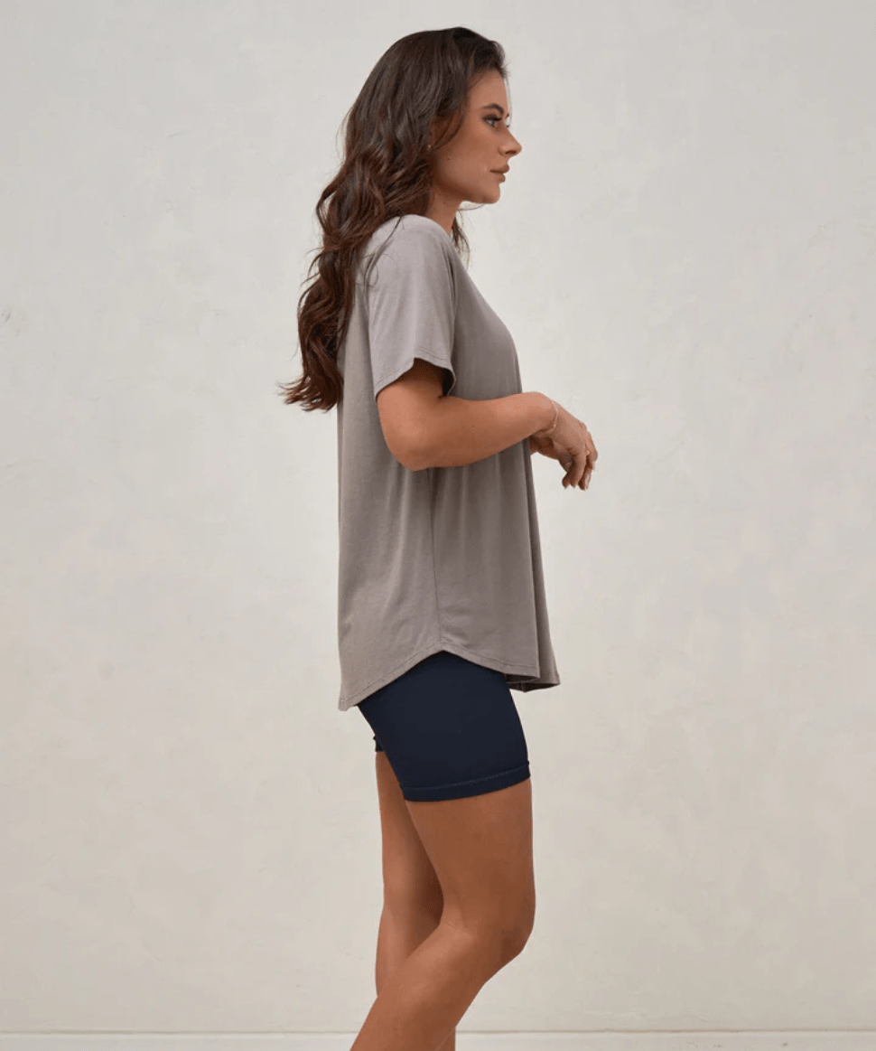 Into It Crew Tee - Washed Khaki BAE the label Maternity Preggi Central Maternity Shop