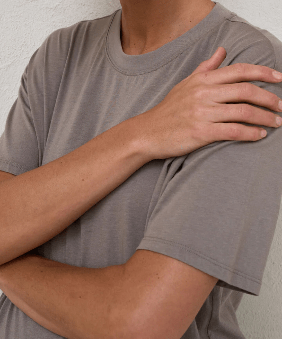 Into It Crew Tee - Washed Khaki BAE the label Maternity Preggi Central Maternity Shop