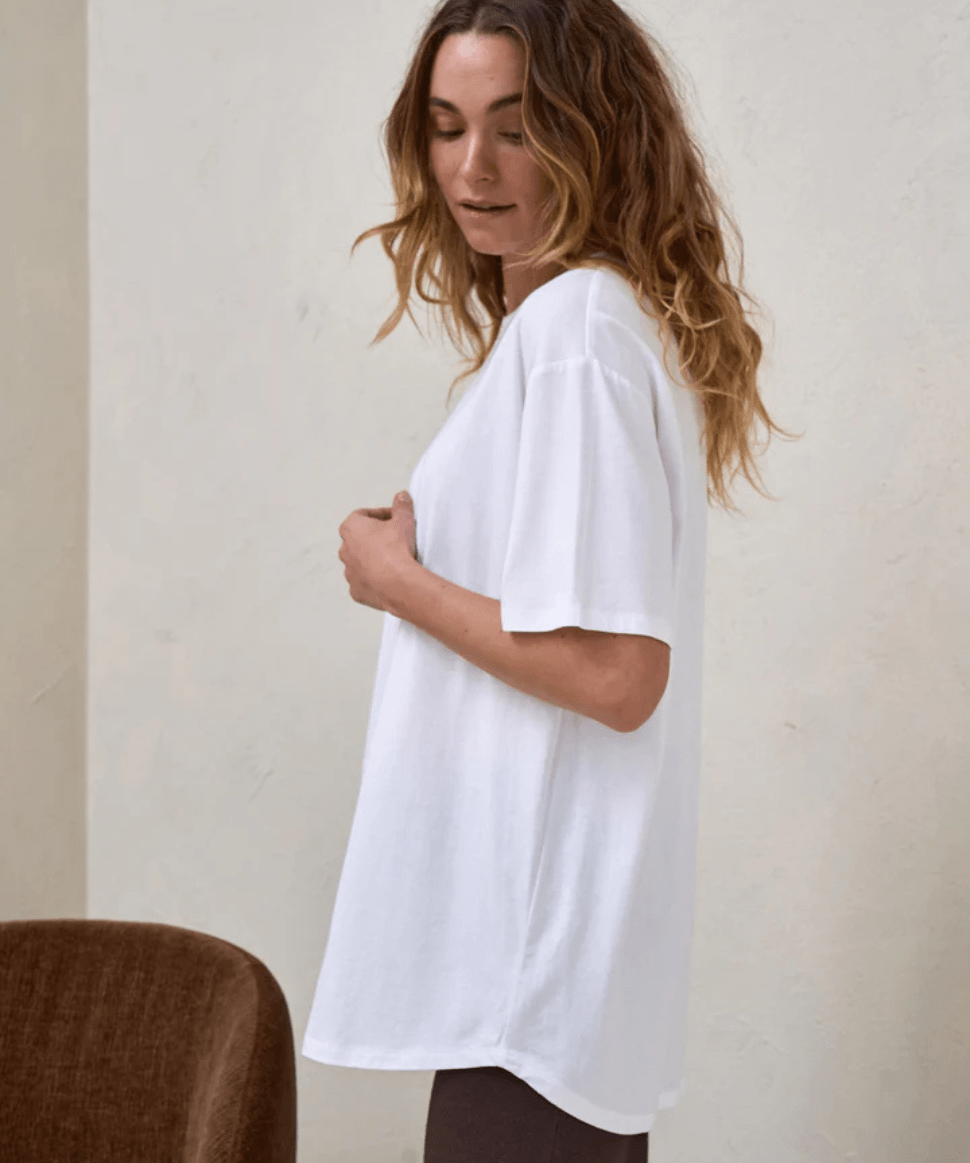 Into It Crew Tee - White BAE the label Maternity Preggi Central Maternity Shop