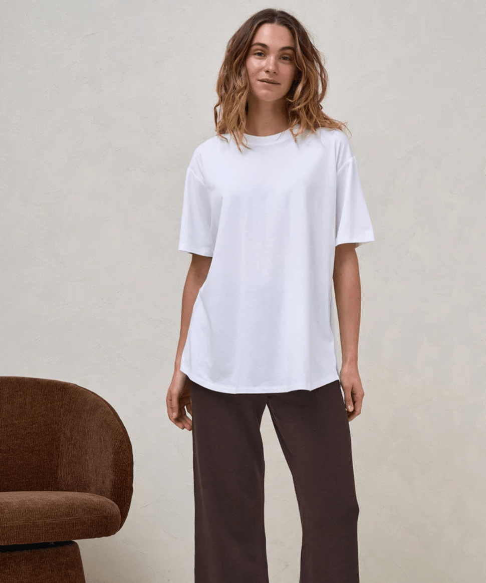 Into It Crew Tee - White BAE the label Maternity Preggi Central Maternity Shop