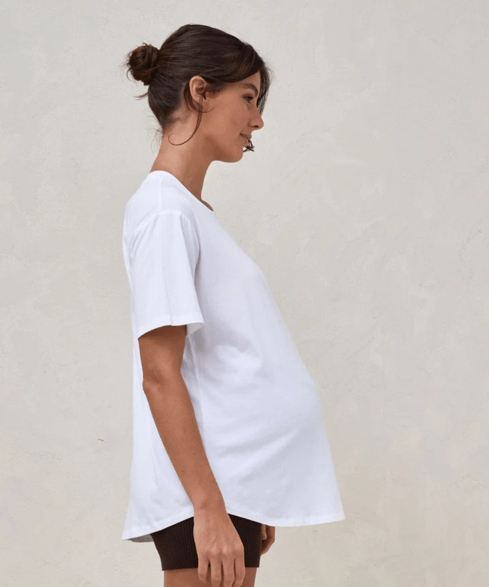 Into It Crew Tee - White BAE the label Maternity Preggi Central Maternity Shop