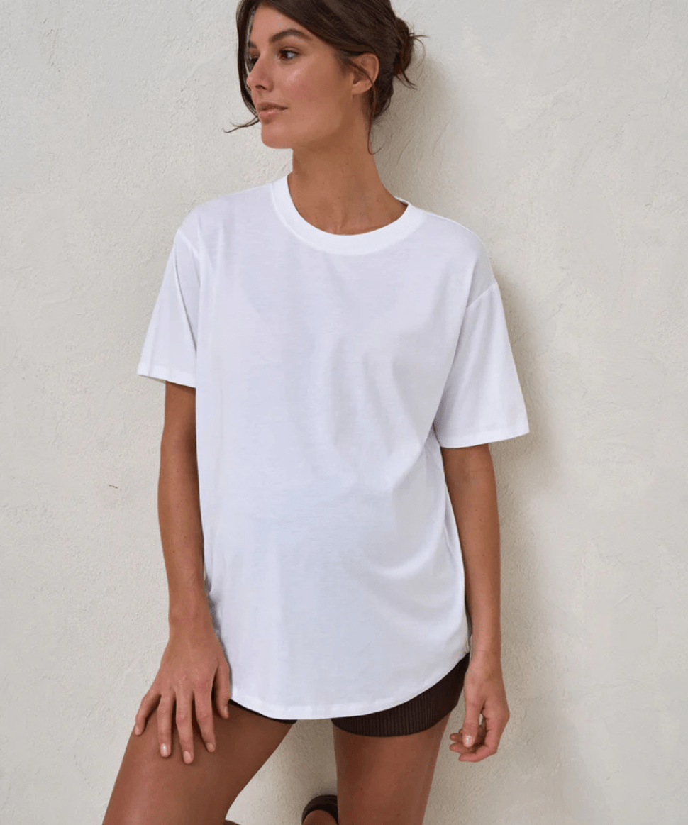 Into It Crew Tee - White BAE the label Maternity Preggi Central Maternity Shop