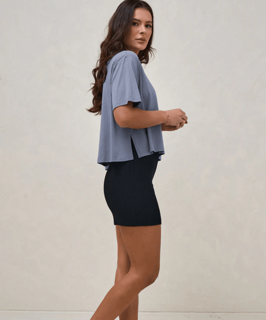 Into It Crop Tee - Blue BAE the label Maternity Preggi Central Maternity Shop