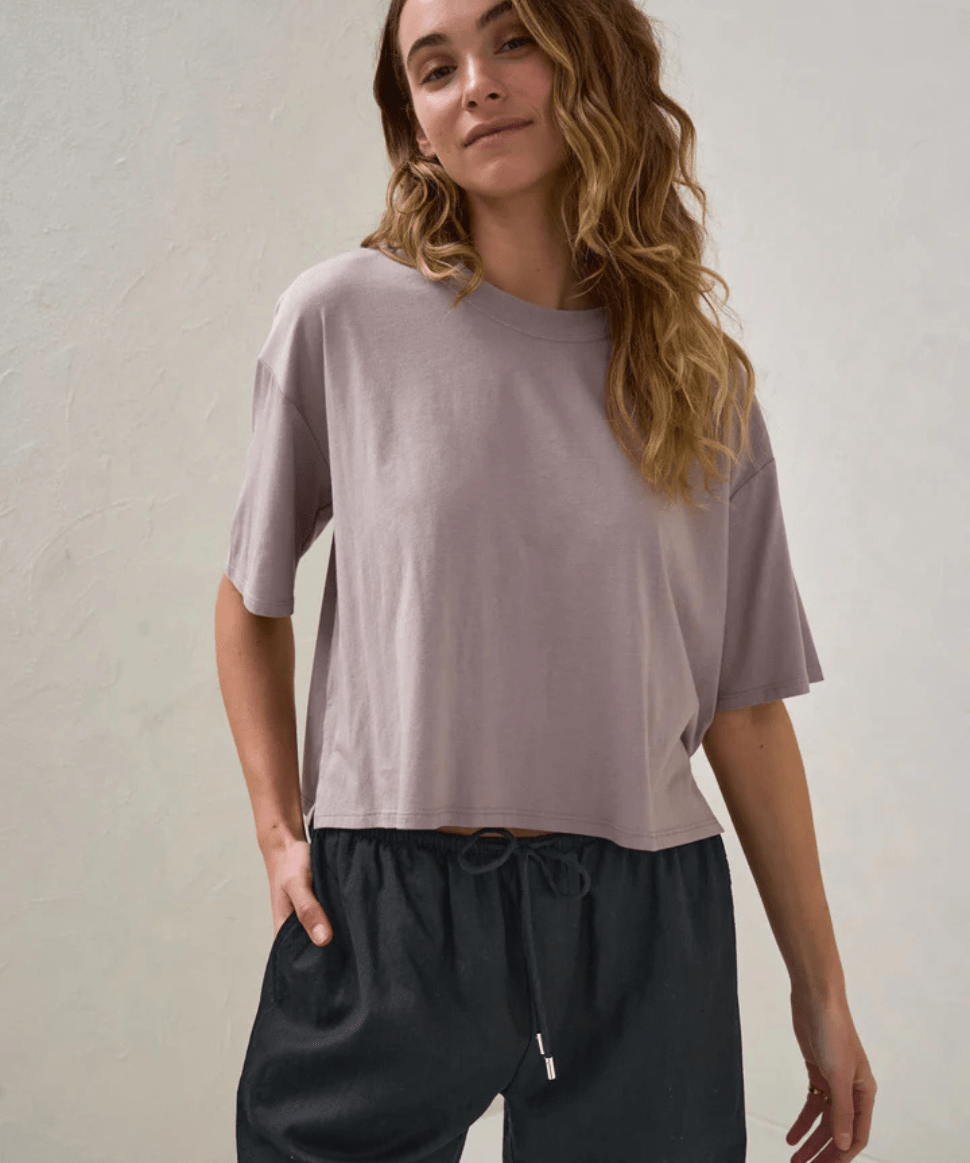 Into It Crop Tee - Taupe BAE the label Maternity Preggi Central Maternity Shop