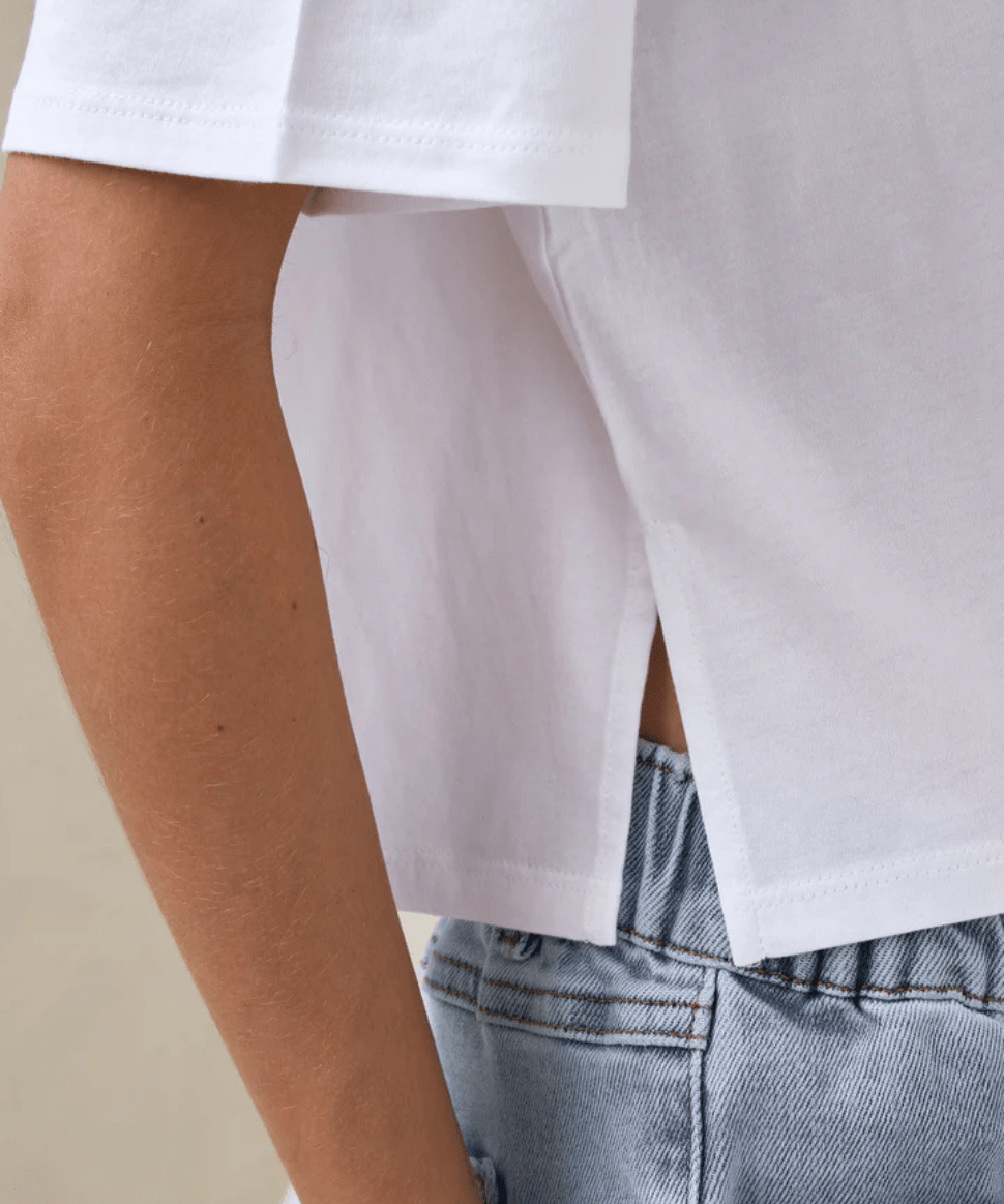 Into It Crop Tee - White BAE the label Maternity Preggi Central Maternity Shop